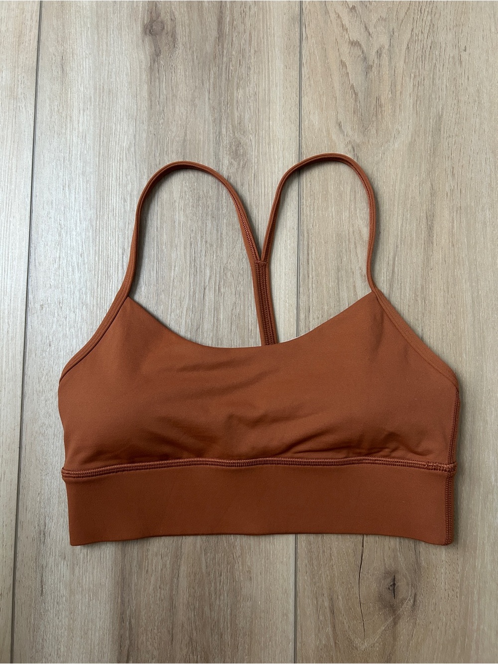 lululemon Longline Flow Y Bra Nulu Size 6 Brown